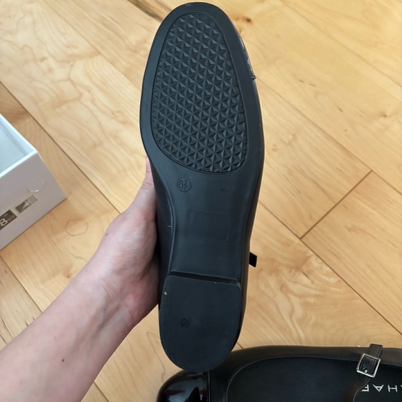 Tahari Black Patent Ballet Flats Mary Janes Womens Size 8.5 New In Box Office - Picture 5 of 8